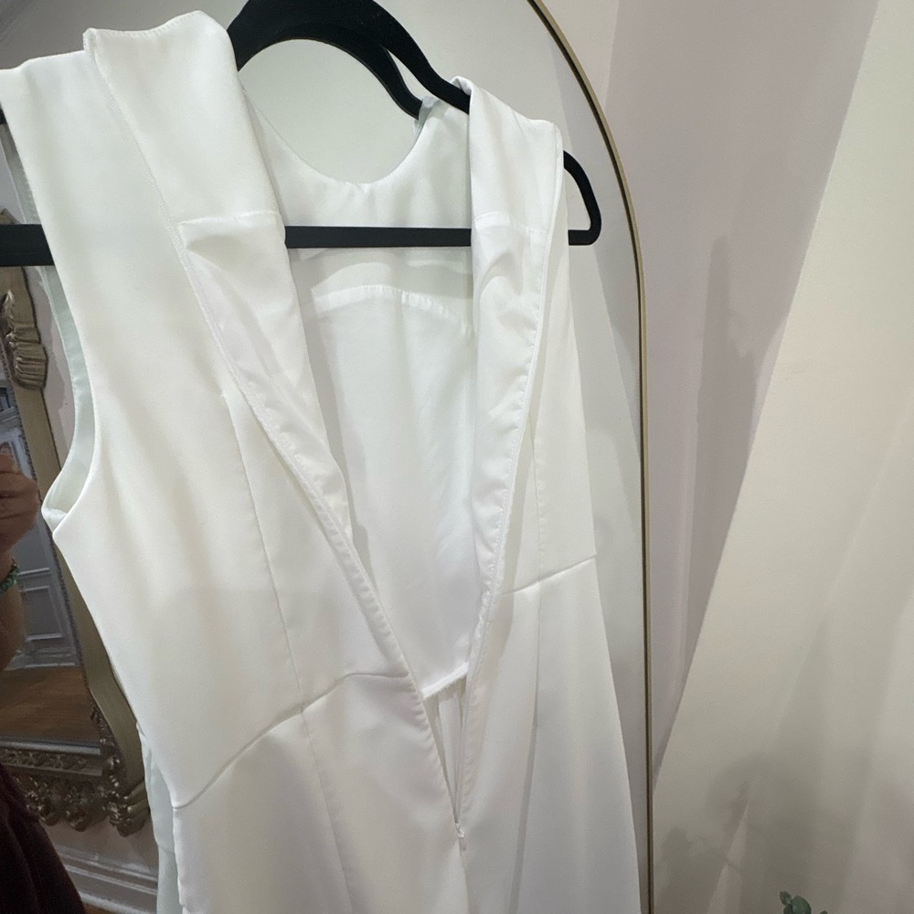 NWT Commense dress Elegant White Sleeveless Pleated Midi Dress - Picture 7 of 7